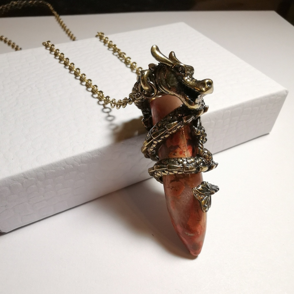 Hot topic blood jasper dragon
